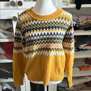 Abercrombie & Fitch Mustard Fair Isle Sweater